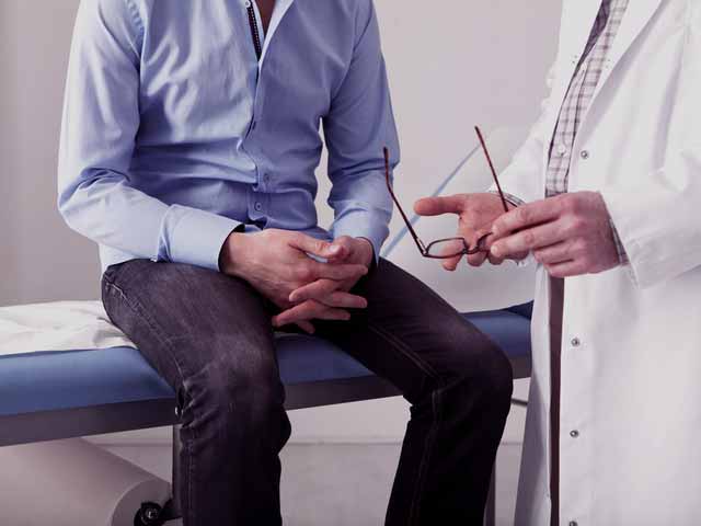 Man consulting with a doctor about enlarged prostate and premature ejaculation